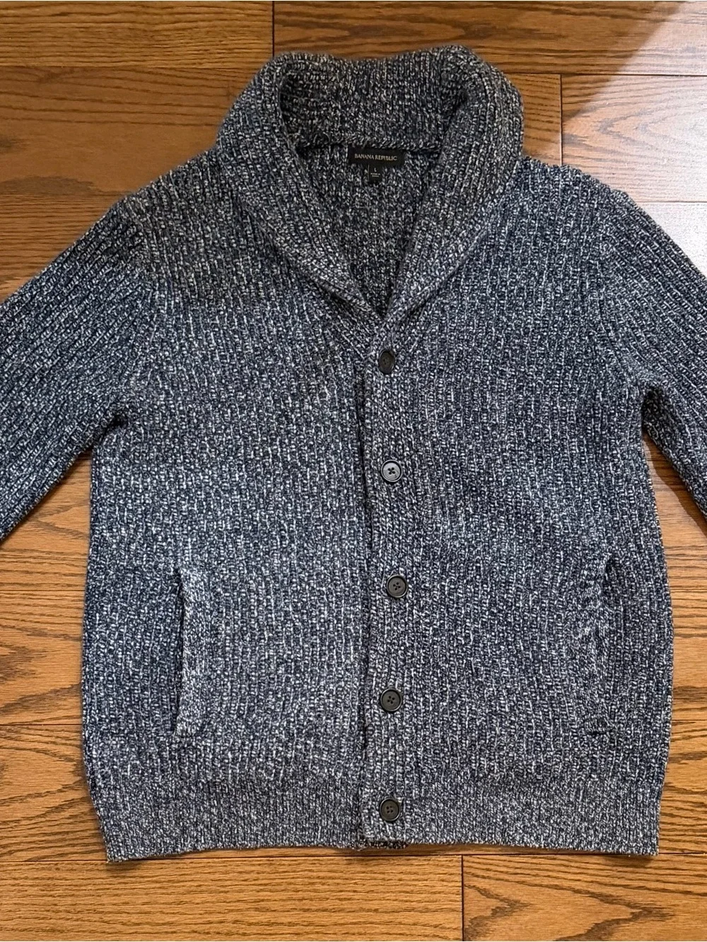 Banana Republic Men’s Cotton Shawl Collar Cardigan - Navy Heather
